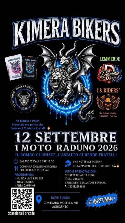Locandina evento 1° KIMERA BIKERS