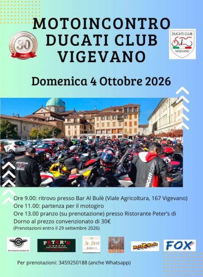 Locandina evento MOTOINCONTRO DUCATI CLUB VIGEVANO