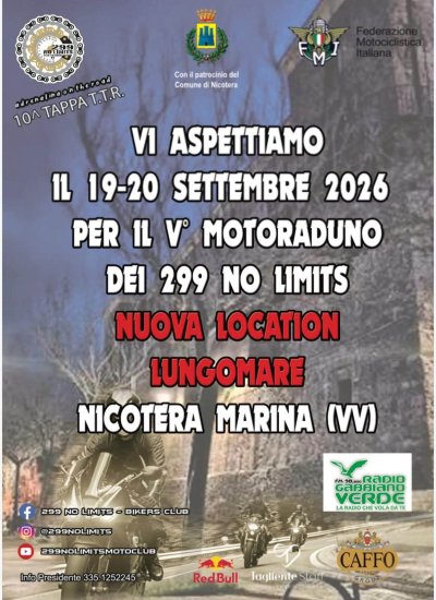Locandina evento V° Motoraduno dei 299 No Limits