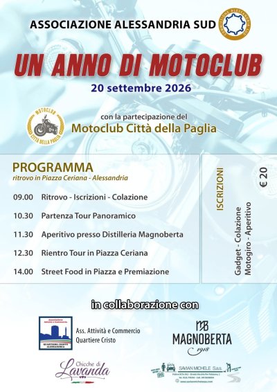 Locandina evento UN ANNO DI MOTOBCLUB
