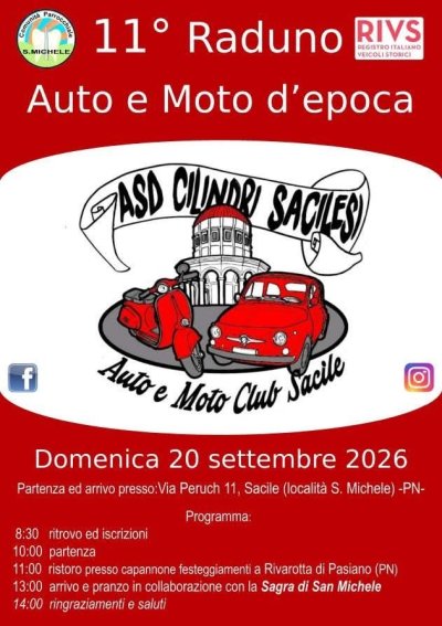 Locandina evento 11° Raduno Auto e Moto d'epoca