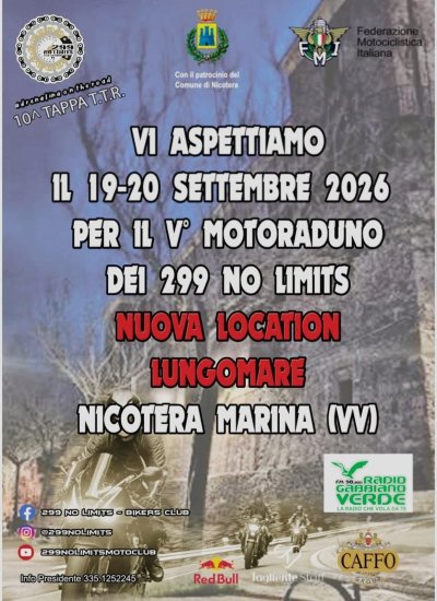 Locandina evento V° Motoraduno dei 299 No Limits