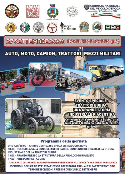 Locandina evento Giornata Nazionale del Veicolo d'Epoca