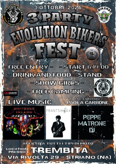 Locandina evento 3° 3° PARTY EVOLUTION BIKERS FEST