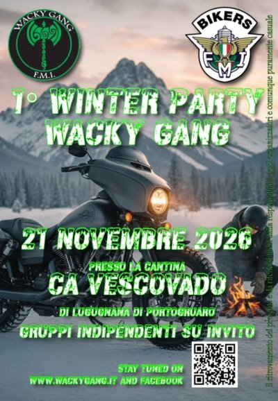 Locandina evento 1° WINTER PARTY WACKY GANG