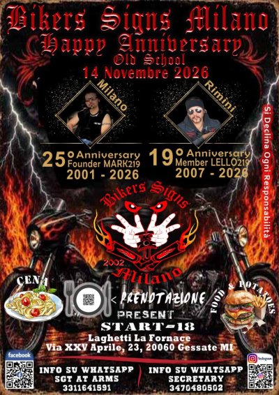 Locandina evento Bikers Signs Milano