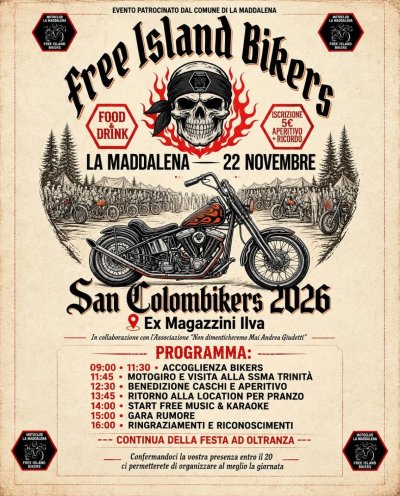 Locandina evento 2026 Free Island Bikers