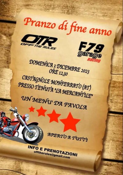 Locandina evento PRANZO DI FINE ANNO