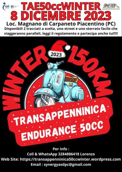 Locandina evento TRANSAPPENNINICA ENDURANCE 50CC WINTER