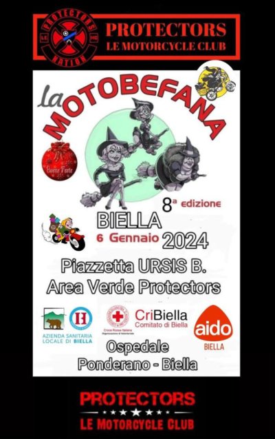 Locandina evento MOTO BEFANA INTERFORZE BENEFICA