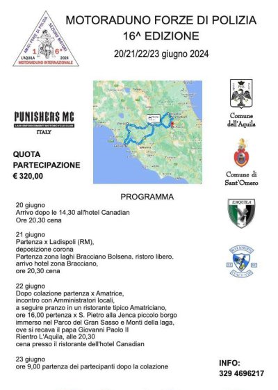 Locandina evento MOTORADUNO FORZE DI POLIZIA 16^ EDIZIONE