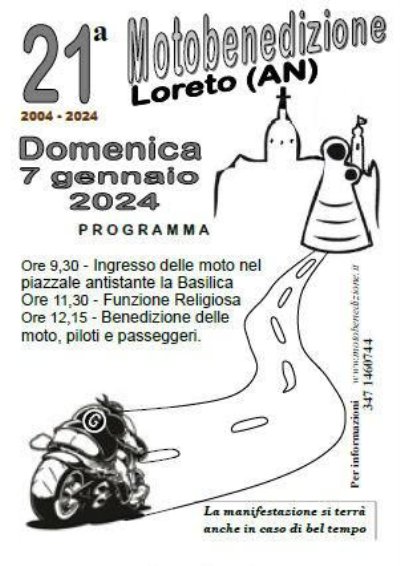 Locandina evento 21^ MOTO BENEDIZIONE LORETO