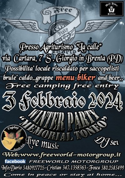 Locandina evento Winter Party memorial Toneo