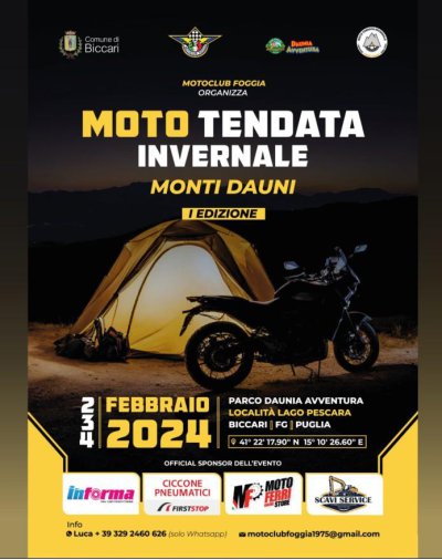 Locandina evento 1^ MOTO TENDATA INVERNALE