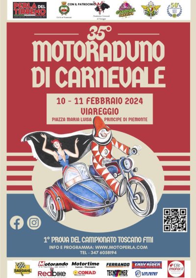 Locandina evento 35° MOTORADUNO CARNEVALE VIAREGGIO
