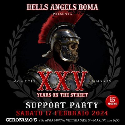 Locandina evento SUPPORT PARTY XXV ANNIVERSARIO