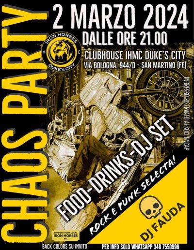 Locandina evento CHAOS PARTY