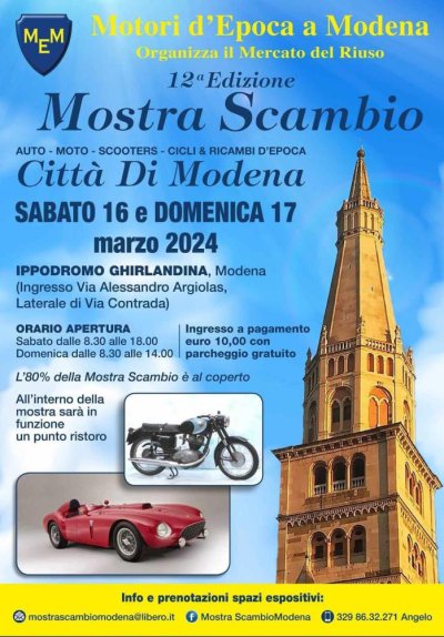 Locandina evento 12^ MOSTRA SCAMBIO CITTA' DI MODENA