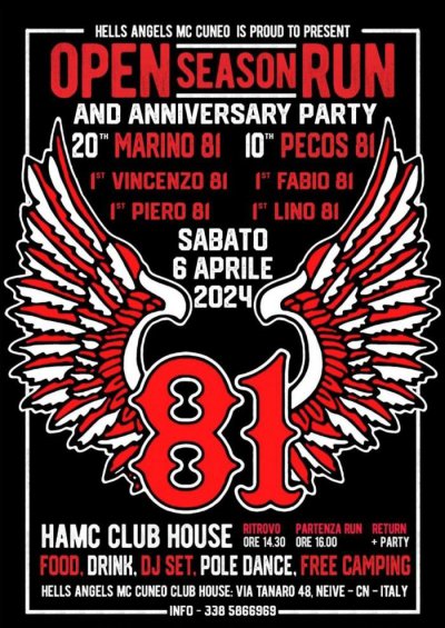 Locandina evento OPEN SEASON RUN AND ANNIVERSARY PARTY