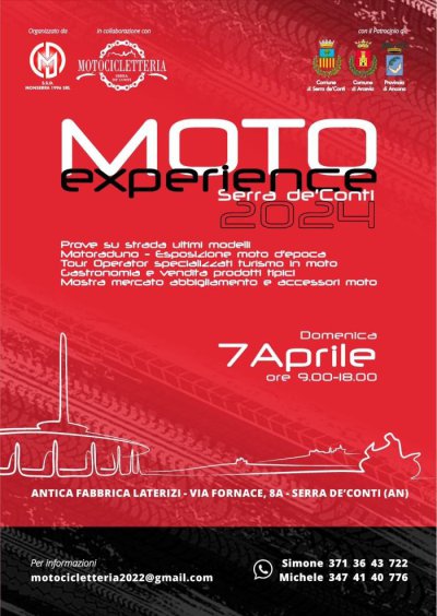 Locandina evento MOTOEXPERIENCE SERRA DE CONTI