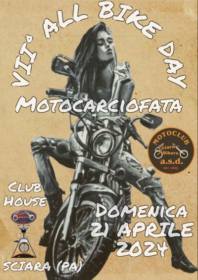 Locandina evento VII° ALL BIKE DAY - MOTOCARCIOFATA
