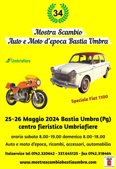 Locandina evento MOSTRA SCAMBIO AUTO E MOTO D'EPOCA BASTIA UMBRA