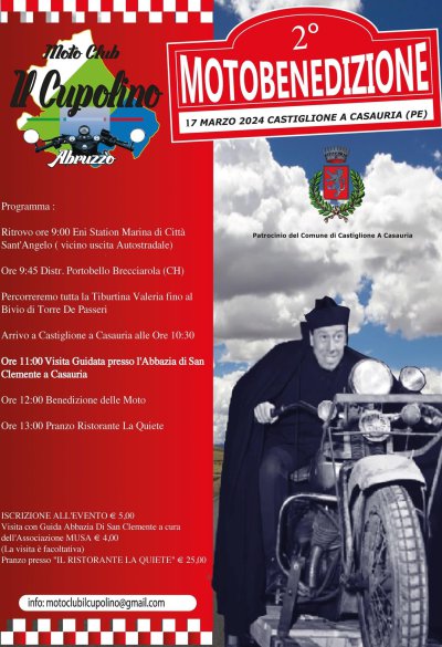 Locandina evento 2 MOTOBENEDIZIONE "MC IL CUPOLINO" D'ABRUZZO