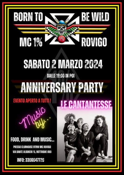 Locandina evento ANNIVERSARY PARTY