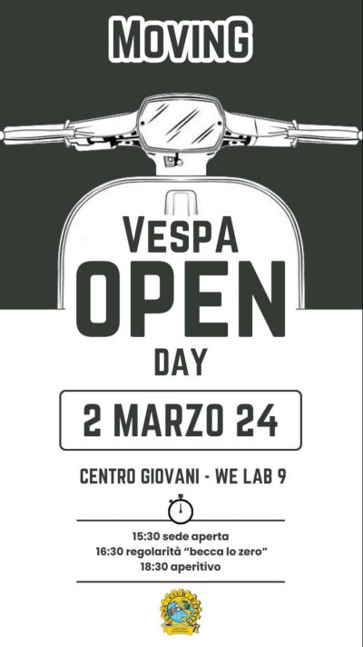 Locandina evento VESPA OPEN DAY