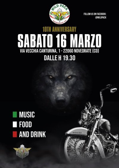 Locandina evento 10TH ANNIVERSARY WILD PACK