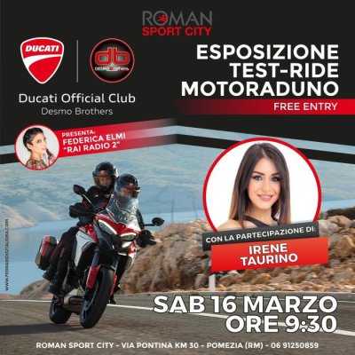 Locandina evento ESPOSIZIONE TEST-RIDE MOTORADUNO DUCATI