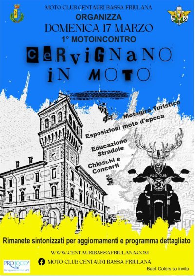 Locandina evento 1° CERVIGNANO IN MOTO