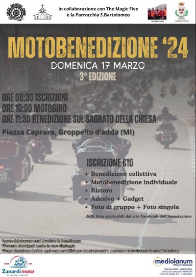 Locandina evento 3° MOTOBENEDIZIONE