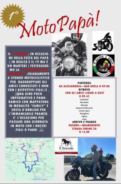Locandina evento 1° MOTO PAPA'