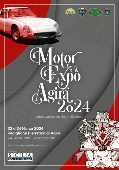 Locandina evento 24° MOTOR EXPO' AGIRA