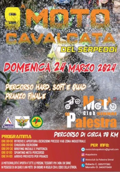Locandina evento 9^ MOTOCAVALCATA DEL SERPEDDI'