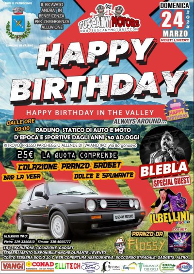 Locandina evento HAPPY BIRTHDAY IN THE VALLEY