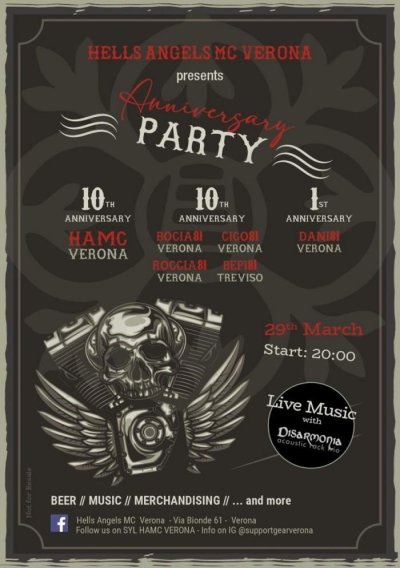 Locandina evento ANNIVERSARY PARTY