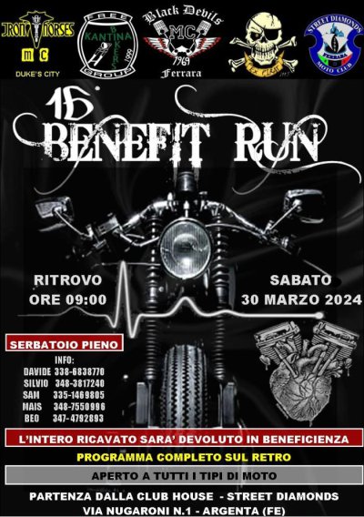 Locandina evento 16° BENEFIT RU