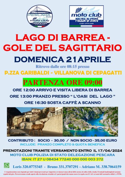 Locandina evento Lago di Barrea & Gole del Sagittario 