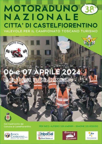 Locandina evento 38° MOTORADUNO NAZIONALE CITTA' DI CASTELFIORENTINO