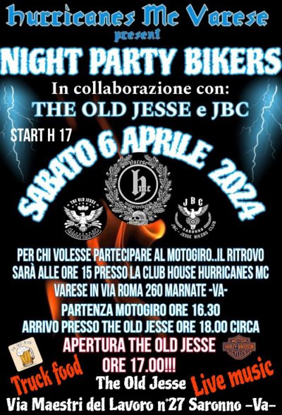 Locandina evento NIGHT PARTY BIKERS 2024