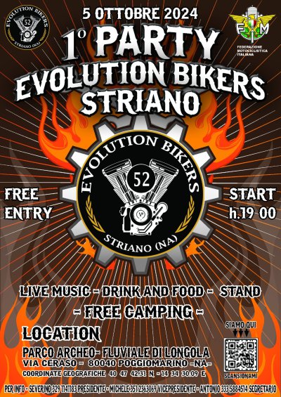 Locandina evento 1° PARTY EVOLUTION BIKERS 