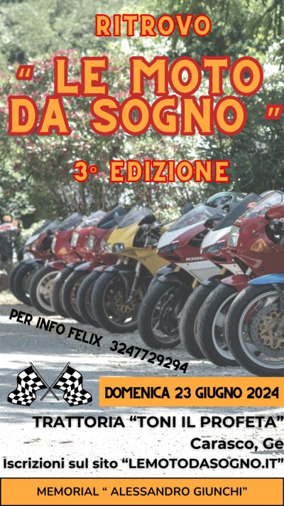 Locandina evento Ritrovo "Le Moto Da Sogno" - 3a edizione
