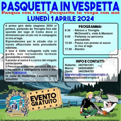 Locandina evento PASQUETTA IN VESPETTA