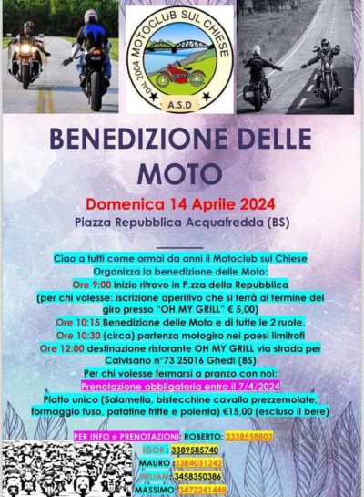 Locandina evento BENEDIZIONE DELLE MOTO