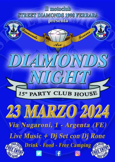 Locandina evento 15° DIAMONDS NIGHT