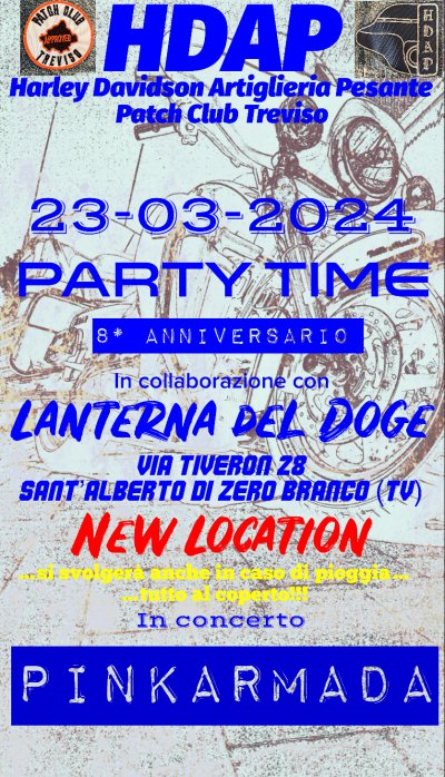 Locandina evento Party Time 8* Anniversario HDAP
