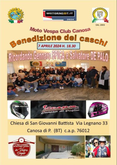 Locandina evento BENEDIZIONE DEI CASCHI