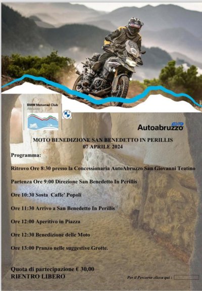 Locandina evento MOTO BENEDIZIONE SAN BENEDETTO IN PERILLIS